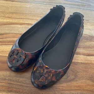 Tory Burch Tortoise Shell Minnie Travel Flats